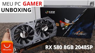 UNBOXING PLACA DE VIDEO RX 580 8GB 2048SP KINOLOGY do AliExpress  SAGA MONTANDO MEU PC GAMER [upl. by Llenrag]