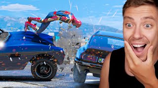 Reacting To SPIDERMAN CRASHES Ragdoll in GTA 5 [upl. by Llyrad329]