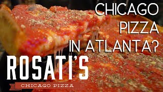 Chicago Style Pizza at Rosatis in Atlanta GA  Trying Deep Dish Pizza For The First Time Review [upl. by Ahtekal]