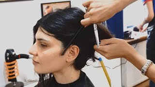 SUPER HAIRCUT  CONCAVE BOB FOR WAVY HAIR [upl. by Alaaj]