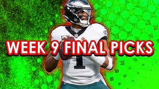 NFL DraftKings Picks  FanDuel Picks Week 9 Final Look [upl. by Shabbir588]