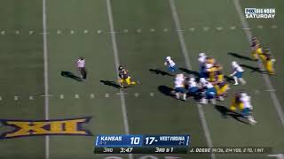 Leddie Brown Breaks a Big 87 Yard Touchdown Run West VirginiaKansas [upl. by Odnamra]