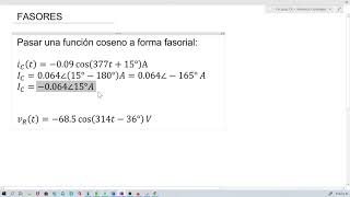 Circuitos CAFasores  Pasar a forma fasorial  Parte 2 [upl. by Luis973]