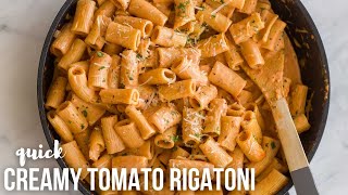 Creamy Tomato Rigatoni Pasta  ready in 25 minutes  The Recipe Rebel [upl. by Gney]