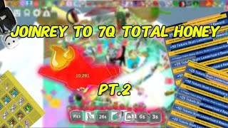 Journey to 7Q total honey PT2  Bee swarm simulator [upl. by Anavlis]