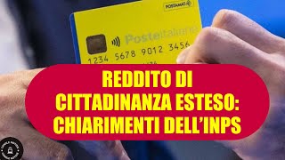 REDDITO DI CITTADINANZA I Chiarimenti dellINPS [upl. by Ardella687]