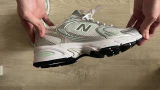 unbox new balance 530 nb mr530zel cosmic jade silver white mint 4K 60FPS HIGH ASMR ABZORB ORIGINAL [upl. by Atteynad]