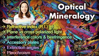 Optical Mineralogy Pt1 Plane amp Cross Polarized Light Birefringence Pleochroism etc  GEO GIRL [upl. by Airt632]