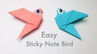 Sticky Note Origami 🦜 Bird  Origami Bird Easy  How to make paper bird  DIY Origami Tutorial [upl. by Vatsug]