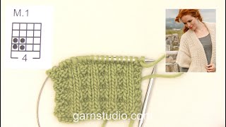 How to knit M1 in DROPS 13335 [upl. by Bogey]