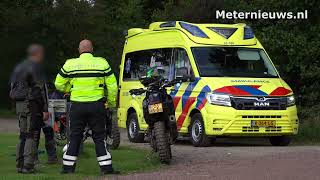 Motorrijder gewond na bvalpartij in Witteveen [upl. by Boelter]