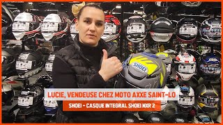 Test du casque Shoei NXR 2 par Lucie de chez Moto Axxe SaintLo [upl. by Pudens]