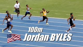 USA athlete Jordan Byles simply on another level in Jamaica Class 3 100m  Camperdown Classics 2022 [upl. by Hoffman]