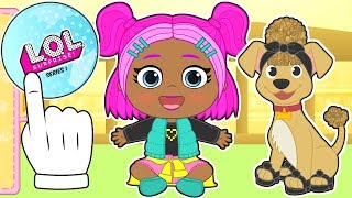 BEBE LILY ðŸ‘¶ Lily y su mascota se disfrazan de LOL Surprise Serie 3 y LOL Pets babypets [upl. by Lordan]