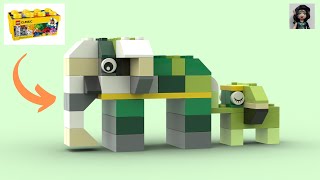 GREEN ELEPHANTS Lego classic 10696 ideas How to build easy [upl. by Jacoba]