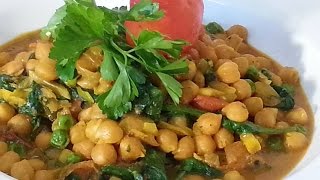 Chick Peas Curry With Spinach  Recipes By Chef Ricardo [upl. by Jed]