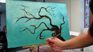 How to paint tree branches  Painting Tutorial [upl. by Ardnik]