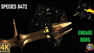 Species 8472 Fleet VS Assimilation Cube  Star Trek Ship Battles  Bridge Commander [upl. by Anak]