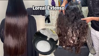 How to Hair smoothingStraightning Extenso Permanent Hair Straightening With Loreal Xtenso [upl. by Jacklin179]