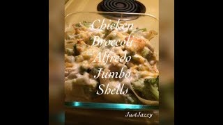 Chicken and Broccoli Alfredo Stuffed Shells JustJazzy [upl. by Nuajed]