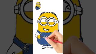 Minions Coloring Sketch Drawing drawing animation bedtimestories minionstory [upl. by Eislrahc781]