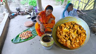 মায়ের হাতে বিয়েবাড়ির স্টাইলে খাসির মাংস রান্না  Special Mutton curry recipe  villfood [upl. by Pilif]