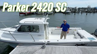 Parker 2420 SC Sport Cabin Fishing Boat Review [upl. by Mosnar]