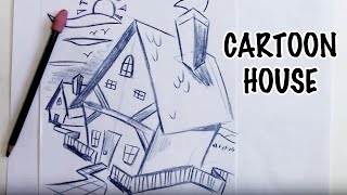 How to Draw a Cartoon House Background Step by Step [upl. by Kliman]