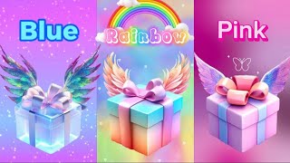 Choose your gift 😍💝💙🌈pink Vs rainbow blue gift box challenge wouldyourather pinkrainbowbluegift [upl. by Wohlen]