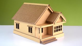 DIY  How to Make a Beautiful Cardboard House Very Easily  measurements given [upl. by Dzoba]