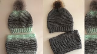 Ensemble bonnet et col au crochet facile [upl. by Walston806]