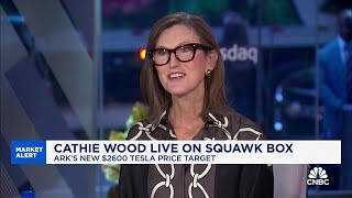 ARK Invest CEO Cathie Wood on 2600 Tesla price target An autonomous taxi platform has to happen [upl. by Llenyl]