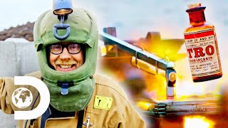 Adam Savage Triggers Nitroglycerin Explosion With A Hammer  Savage Builds [upl. by Nohsad]