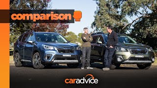 Wagon or SUV 2019 Subaru Outback 25i Premium v Subaru Forester 25iS comparison [upl. by Kcirre157]