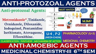 AntiProtozoal amp Antiamoebic  Metronidazole  Medicinal chemistry amp Pharmacology  BPharm 6th sem [upl. by Nnaitak]