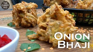 How to cook takeaway style Onion Bhajis at home in less than 10 minutes  Makes 8 Bhaji [upl. by Ennaitsirk]