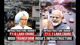 BJP vs Congress Infrastructure Budget Comparison 20042024  India Infrastructure Development [upl. by Enifesoj2]