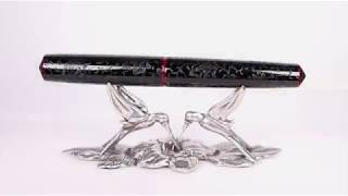 The Nakaya Piccolo Chinkin Housoge Charcoal Kuro tamenuri Fountain Pen [upl. by Galan]