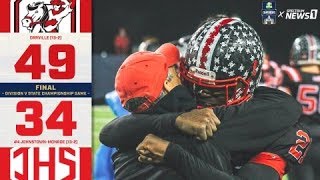 Orrville Red Riders Division V State Champions 2018  Highlights Vs Johnstown Monroe High School [upl. by Ellehcyt]