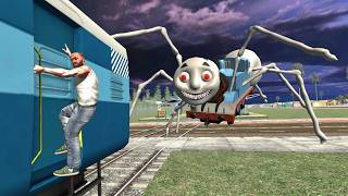 Franklin Fight Horror Thomas Train in Indian Bike Driving 3D [upl. by Zohara181]