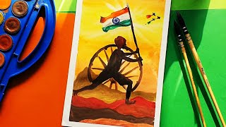 Republic Day  Independence Day Watercolor Painting easy beginners techniques [upl. by Kenweigh757]