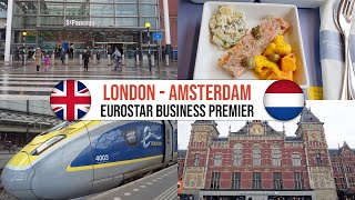 London to Amsterdam Eurostar LUXURY train travel  Business Premier class [upl. by Frederick]