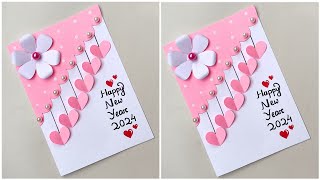 DIY Happy New Year Greeting CardHow to make New Year Greeting CardHappy New Year Card 2024 [upl. by Oramlub]