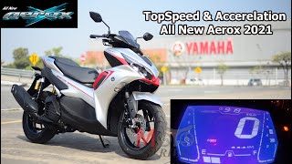 Top Speed 2021 Yamaha Aerox 155 amp Accerelation Test by MotoRival [upl. by Seek]