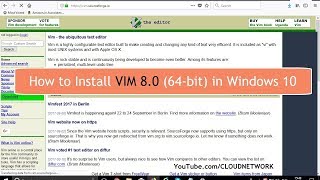 How to Download amp Install Vim v80 64bit in Windows 10 Fall Creator Update [upl. by Thorwald412]