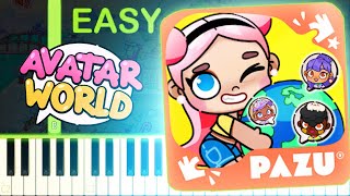 AVATAR WORLD THEME  EASY Piano Tutorial [upl. by Haral]