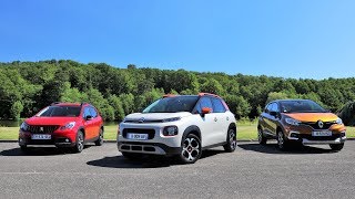 Comparatif statique  La nouvelle Citroën C3 Aircross face aux Renault Captur et Peugeot 2008 [upl. by Anesusa231]