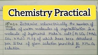 Determine volumetrically the number of moles of water molecules of crystallization in a molecule of [upl. by Avon]