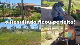 Fim de semana de muito trabalho Limpeza do sitio  Almoço no fogão a lenha  Rotina da roça [upl. by Noived]