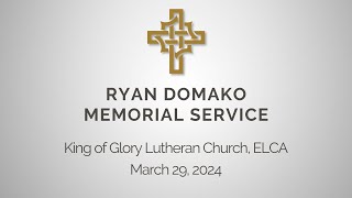 Ryan Domako Memorial Service [upl. by Alakam]